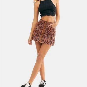 We The Free Leopard Mini Skirt
